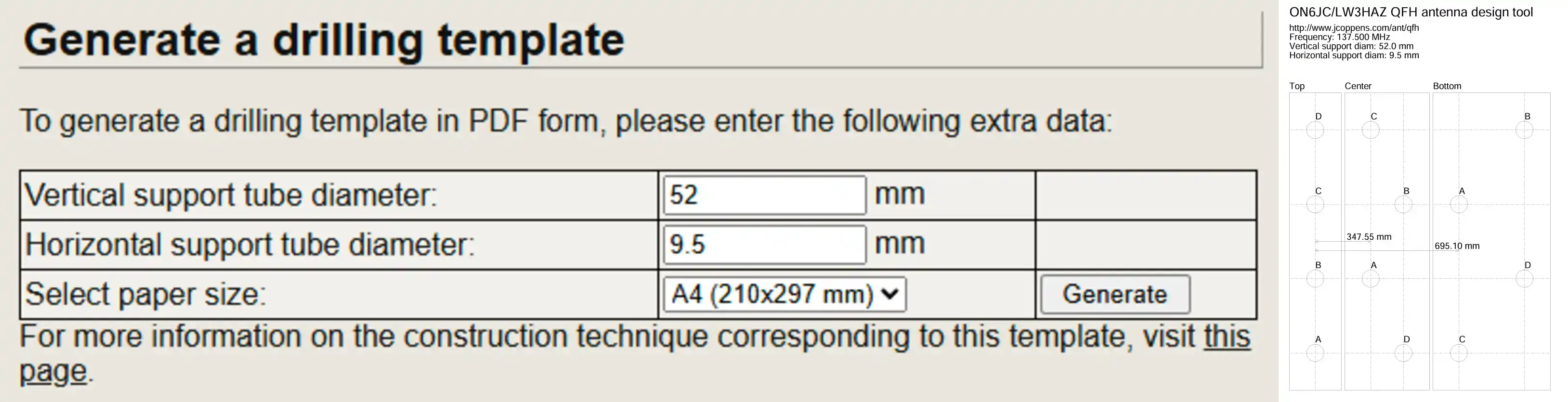 Generate a drilling template