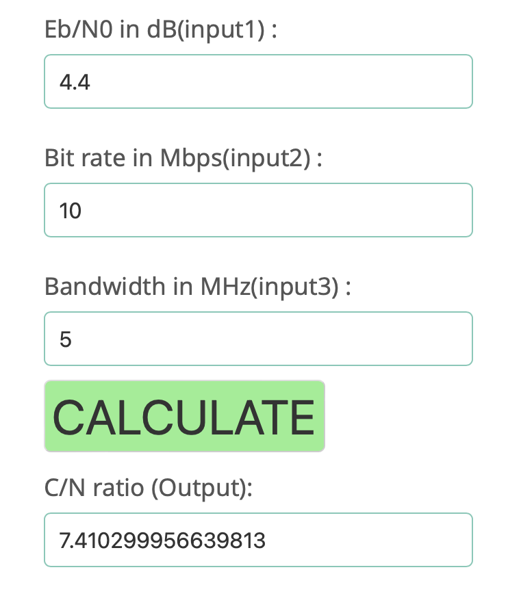 Carrier-To-Noise Ratio Calculator